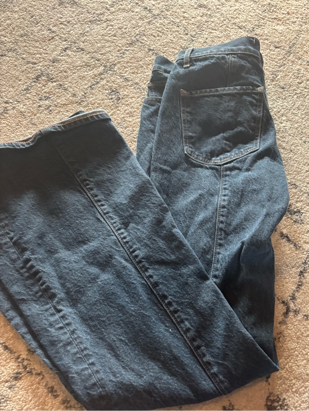 Express Women's Straight-Leg Jeans in Dark Blue